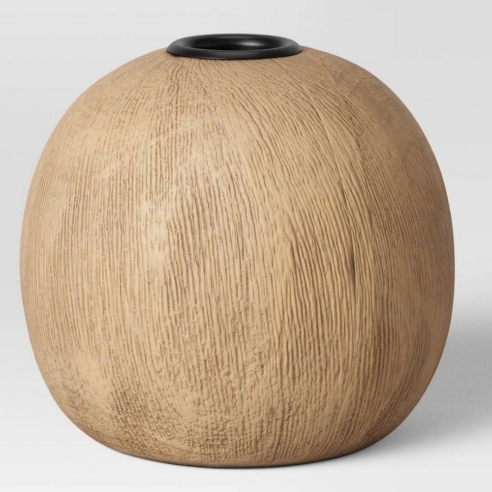 2 Threshold Wood Round Taper Candle Holder